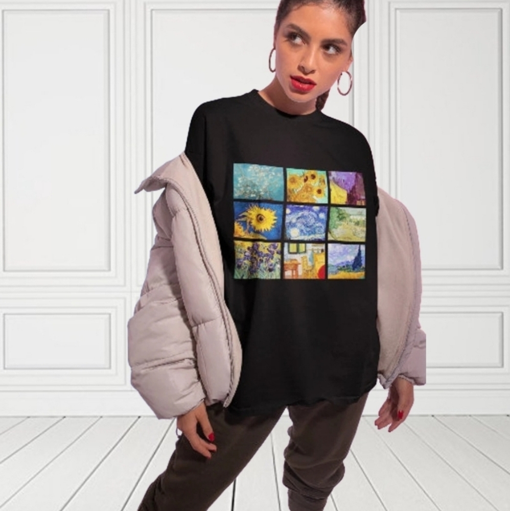 SHEIN LUNE Plus Oil Painting Print Tee